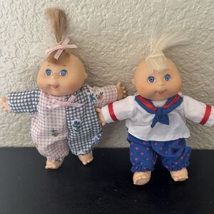 Lot Of 2 Vintage Cabbage Patch Kids Baby Collectible Mini Doll  4” 1995 Mattel